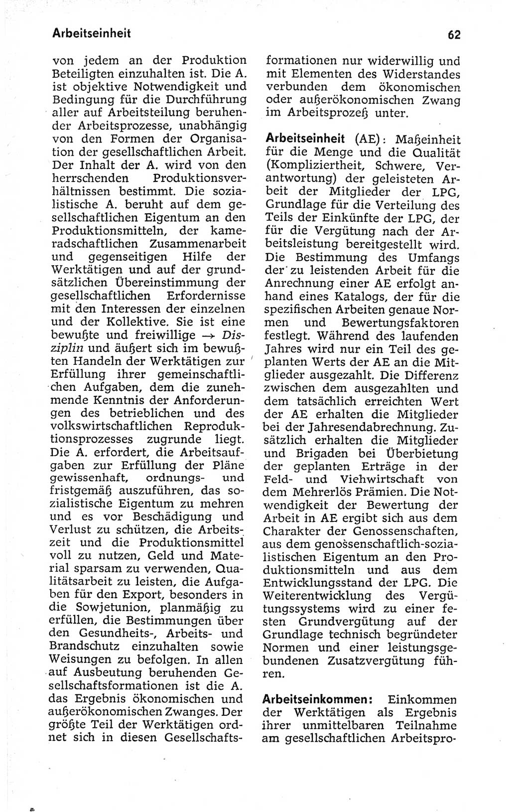 Kleines politisches Wörterbuch [Deutsche Demokratische Republik (DDR)] 1973, Seite 62 (Kl. pol. Wb. DDR 1973, S. 62)