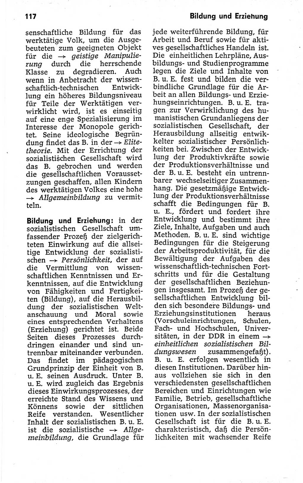 Kleines politisches Wörterbuch [Deutsche Demokratische Republik (DDR)] 1973, Seite 117 (Kl. pol. Wb. DDR 1973, S. 117)