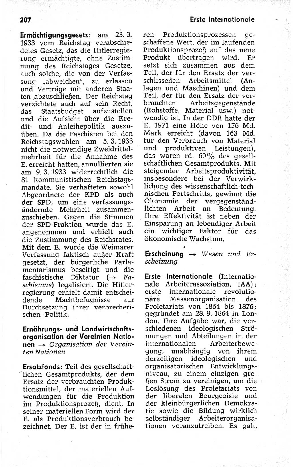 Kleines politisches Wörterbuch [Deutsche Demokratische Republik (DDR)] 1973, Seite 207 (Kl. pol. Wb. DDR 1973, S. 207)