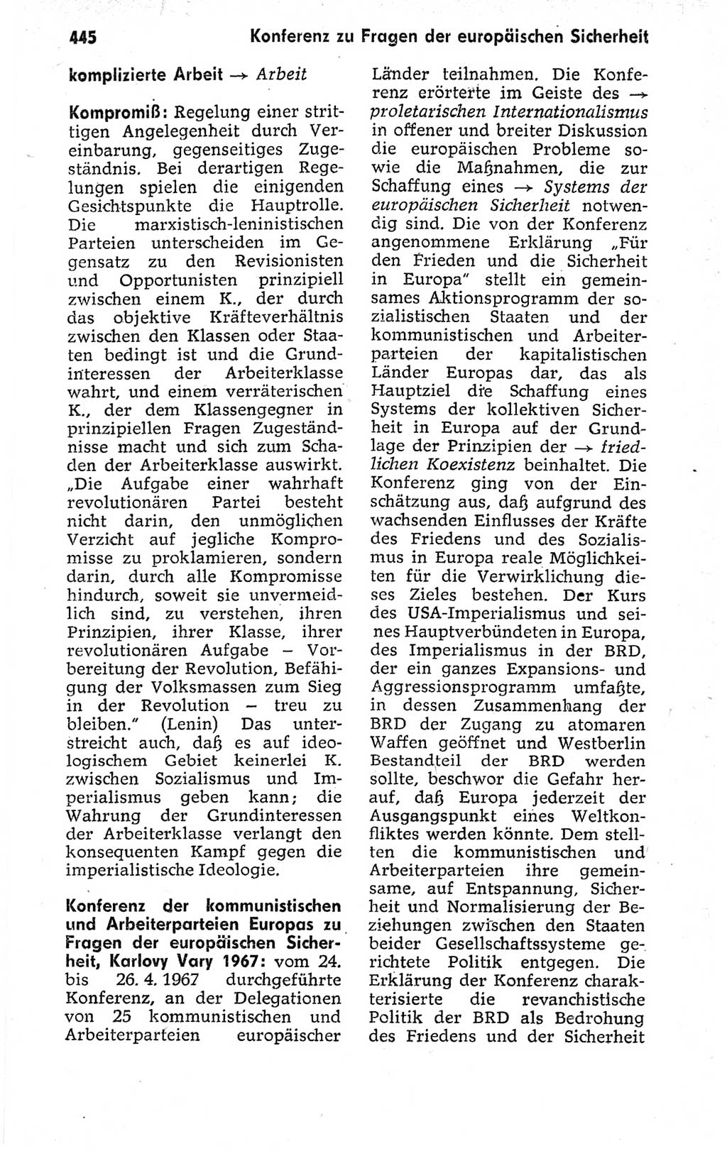 Kleines politisches Wörterbuch [Deutsche Demokratische Republik (DDR)] 1973, Seite 445 (Kl. pol. Wb. DDR 1973, S. 445)