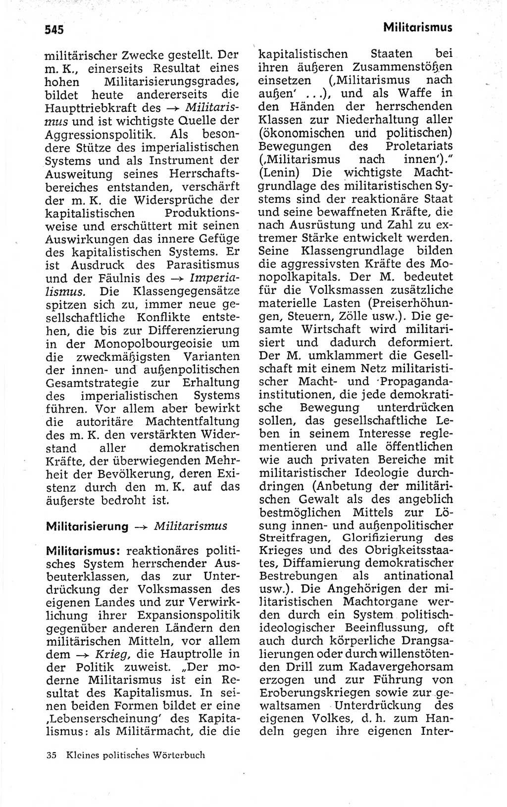 Kleines politisches Wörterbuch [Deutsche Demokratische Republik (DDR)] 1973, Seite 545 (Kl. pol. Wb. DDR 1973, S. 545)