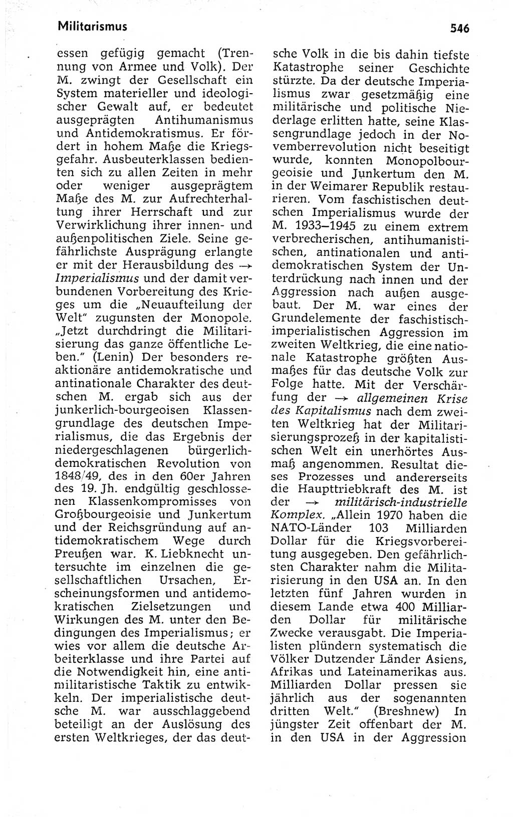 Kleines politisches Wörterbuch [Deutsche Demokratische Republik (DDR)] 1973, Seite 546 (Kl. pol. Wb. DDR 1973, S. 546)