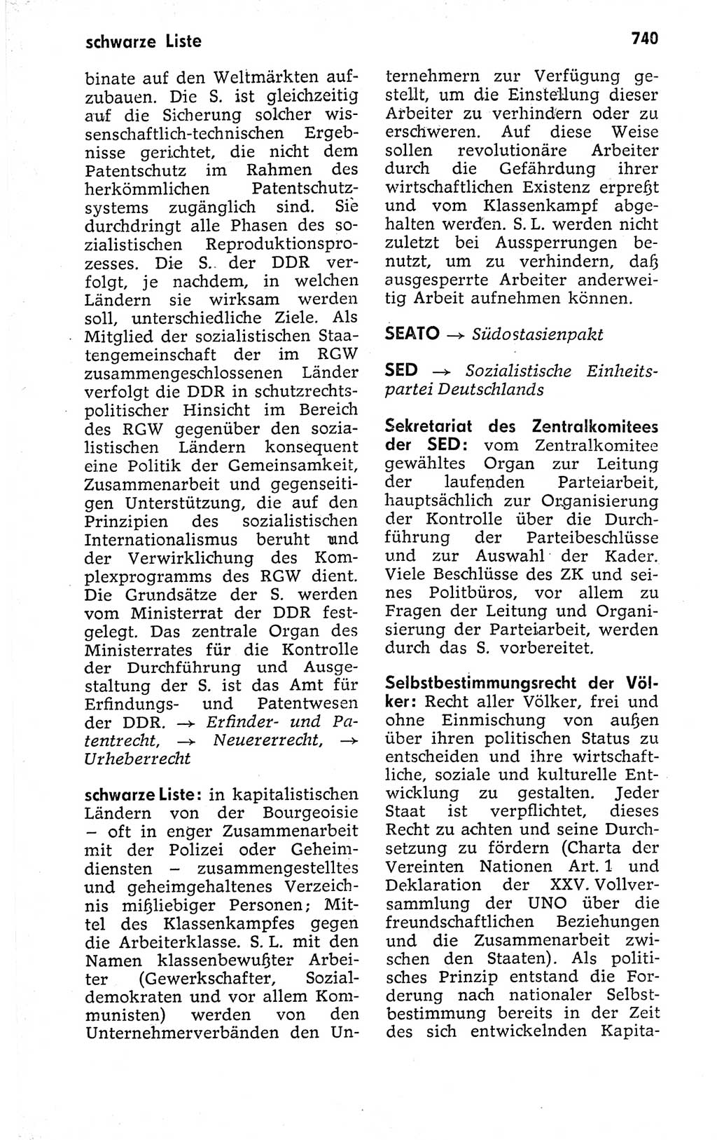 Kleines politisches Wörterbuch [Deutsche Demokratische Republik (DDR)] 1973, Seite 740 (Kl. pol. Wb. DDR 1973, S. 740)