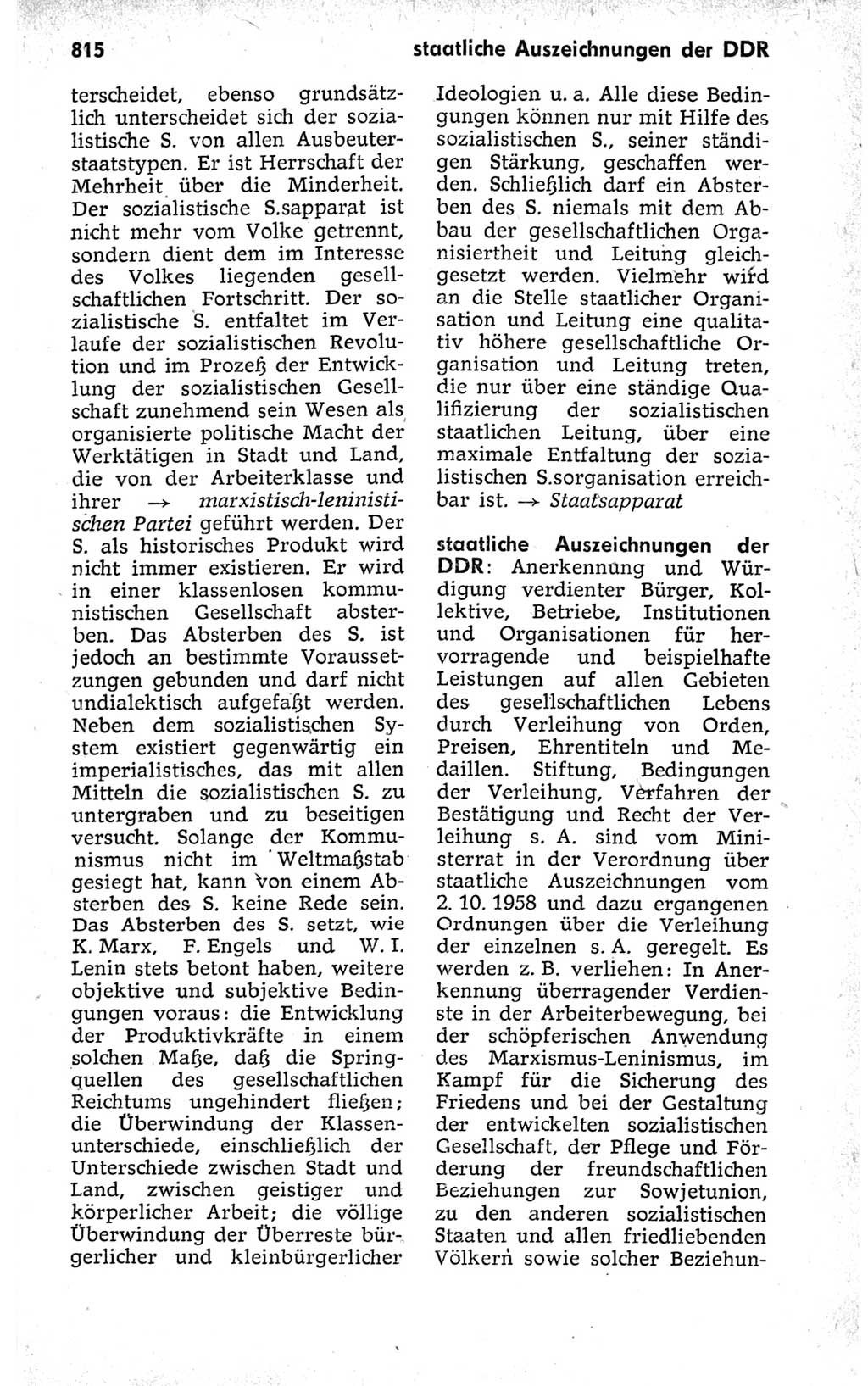 Kleines politisches Wörterbuch [Deutsche Demokratische Republik (DDR)] 1973, Seite 815 (Kl. pol. Wb. DDR 1973, S. 815)