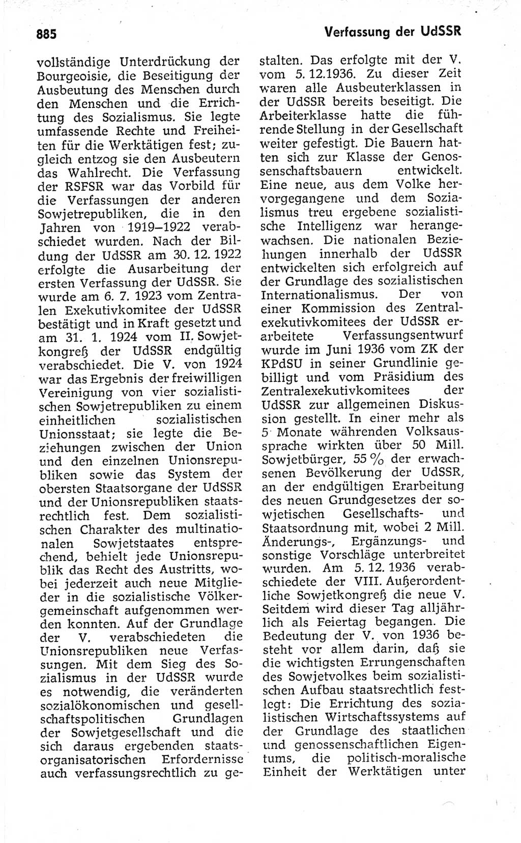 Kleines politisches Wörterbuch [Deutsche Demokratische Republik (DDR)] 1973, Seite 885 (Kl. pol. Wb. DDR 1973, S. 885)