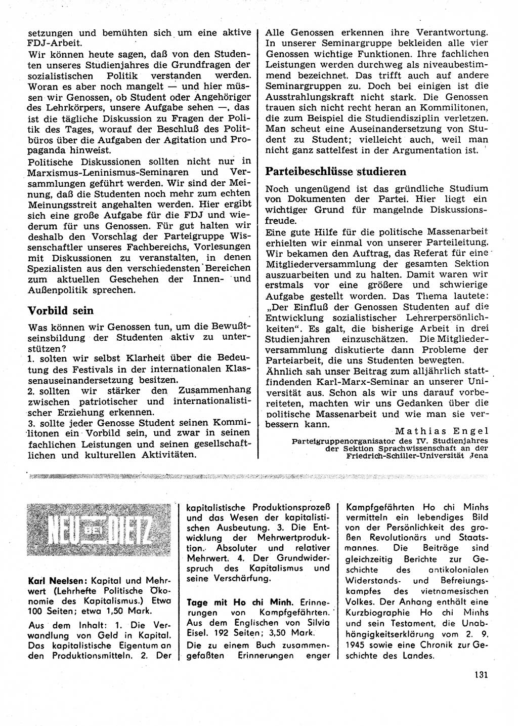 Neuer Weg (NW), Organ des Zentralkomitees (ZK) der SED (Sozialistische Einheitspartei Deutschlands) für Fragen des Parteilebens, 28. Jahrgang [Deutsche Demokratische Republik (DDR)] 1973, Seite 131 (NW ZK SED DDR 1973, S. 131)