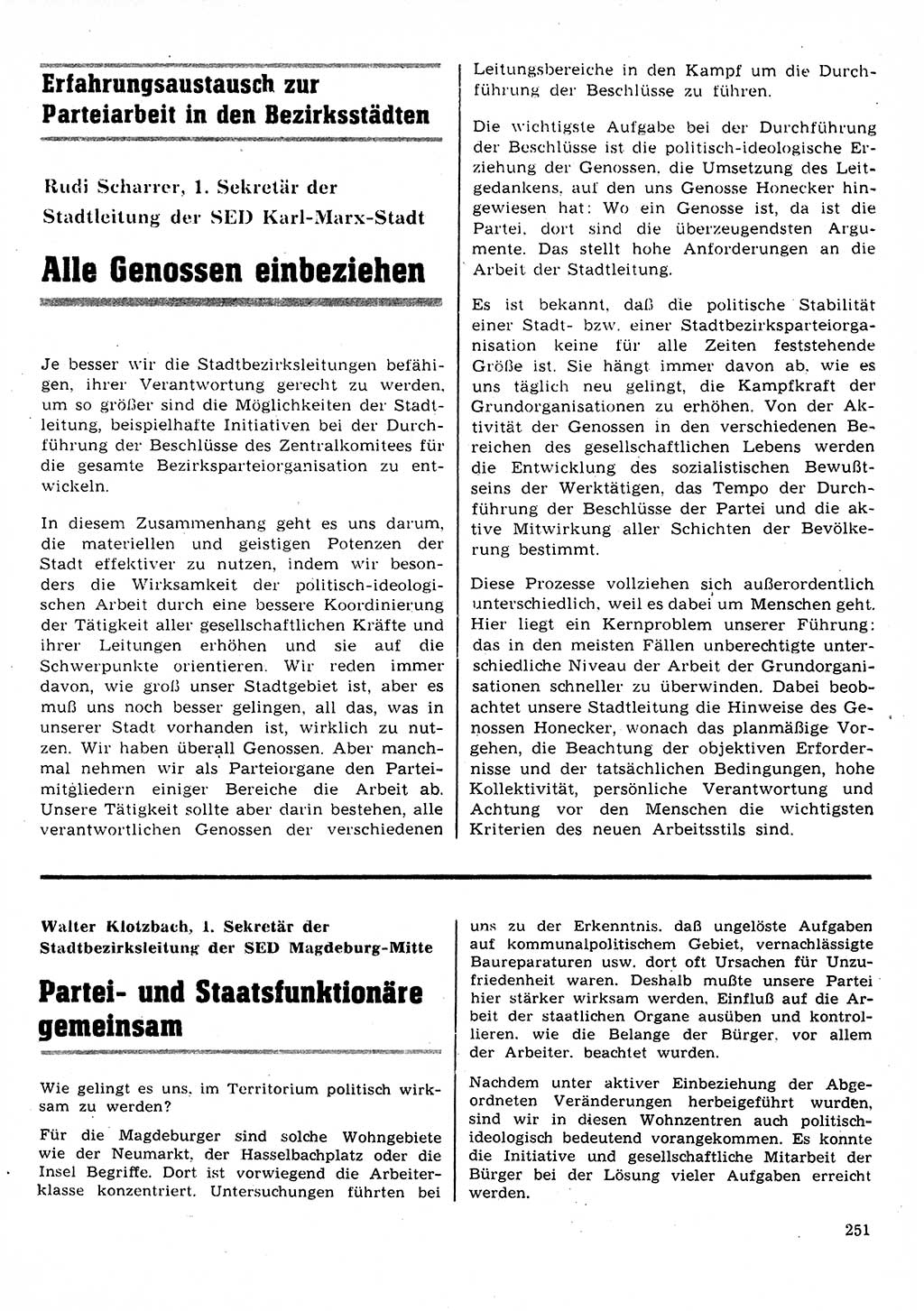 Neuer Weg (NW), Organ des Zentralkomitees (ZK) der SED (Sozialistische Einheitspartei Deutschlands) für Fragen des Parteilebens, 28. Jahrgang [Deutsche Demokratische Republik (DDR)] 1973, Seite 251 (NW ZK SED DDR 1973, S. 251)