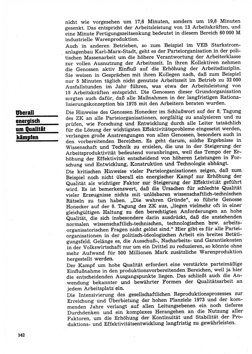 Neuer Weg (NW), Organ des Zentralkomitees (ZK) der SED (Sozialistische Einheitspartei Deutschlands) für Fragen des Parteilebens, 28. Jahrgang [Deutsche Demokratische Republik (DDR)] 1973, Seite 342 (NW ZK SED DDR 1973, S. 342)