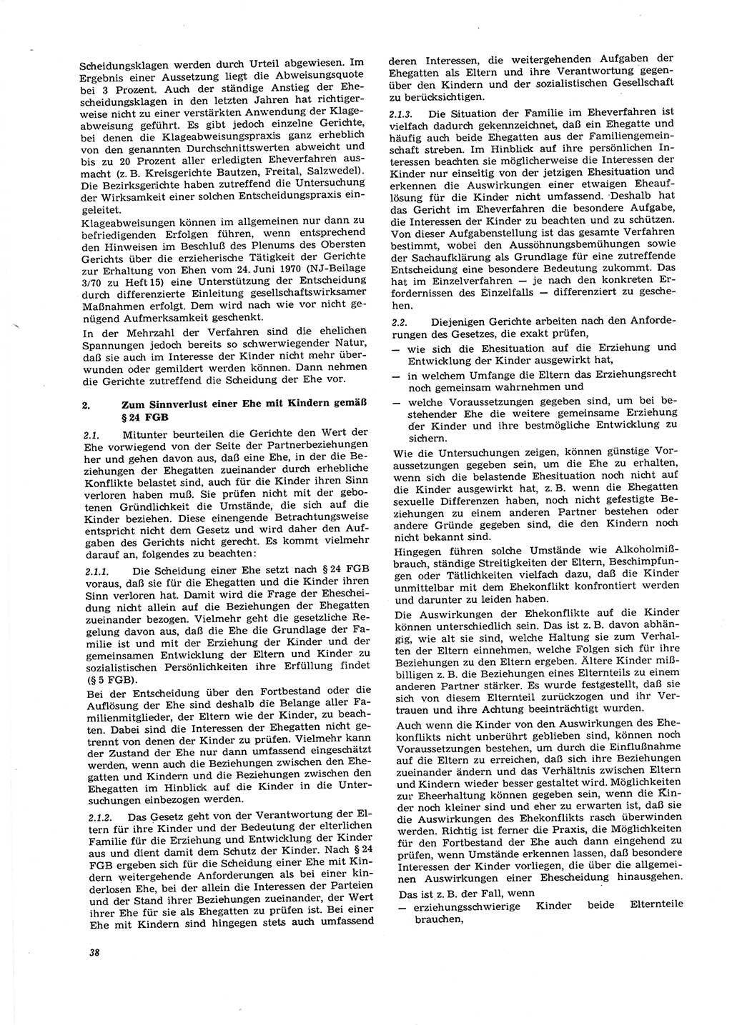 Neue Justiz (NJ), Zeitschrift für Recht und Rechtswissenschaft [Deutsche Demokratische Republik (DDR)], 27. Jahrgang 1973, Seite 38 (NJ DDR 1973, S. 38)