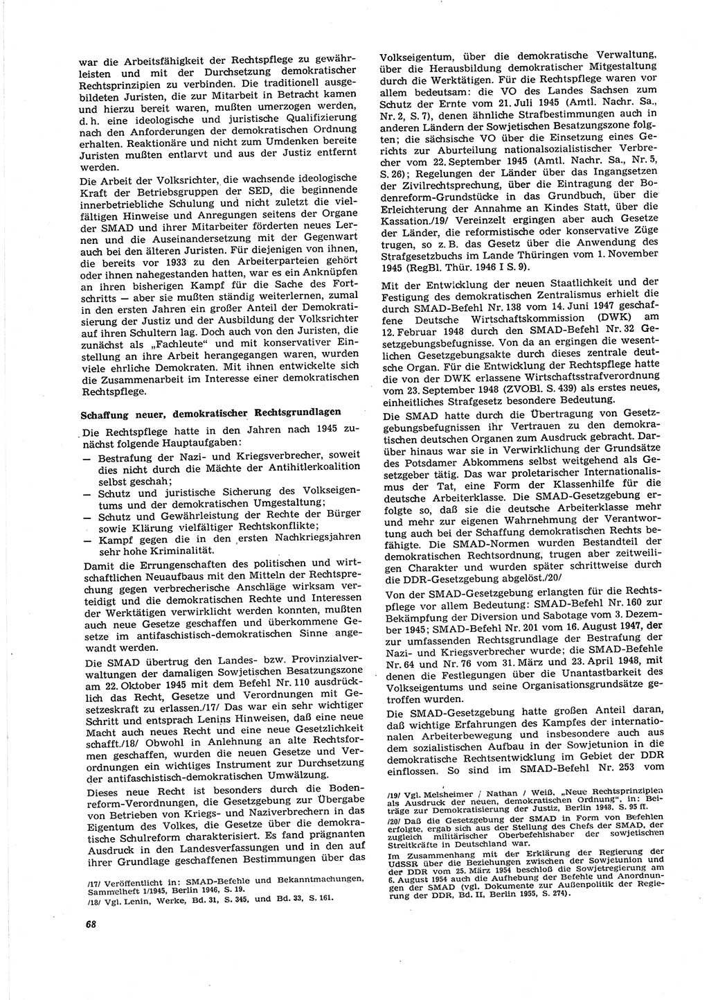 Neue Justiz (NJ), Zeitschrift für Recht und Rechtswissenschaft [Deutsche Demokratische Republik (DDR)], 27. Jahrgang 1973, Seite 68 (NJ DDR 1973, S. 68)
