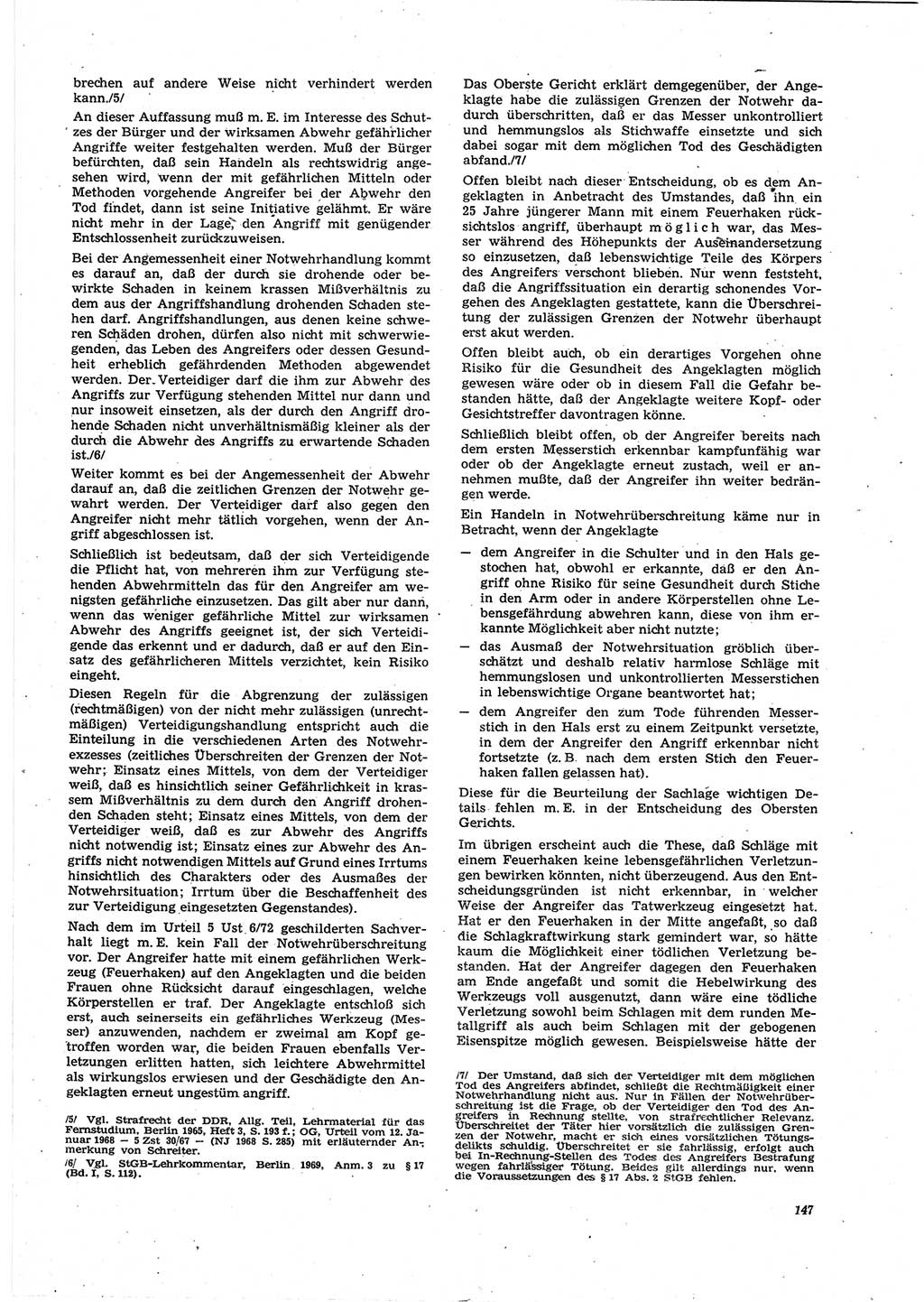 Neue Justiz (NJ), Zeitschrift für Recht und Rechtswissenschaft [Deutsche Demokratische Republik (DDR)], 27. Jahrgang 1973, Seite 147 (NJ DDR 1973, S. 147)