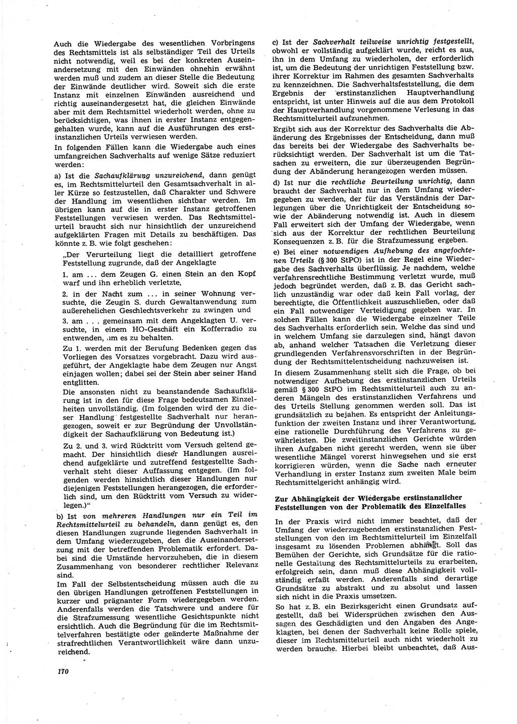 Neue Justiz (NJ), Zeitschrift für Recht und Rechtswissenschaft [Deutsche Demokratische Republik (DDR)], 27. Jahrgang 1973, Seite 170 (NJ DDR 1973, S. 170)