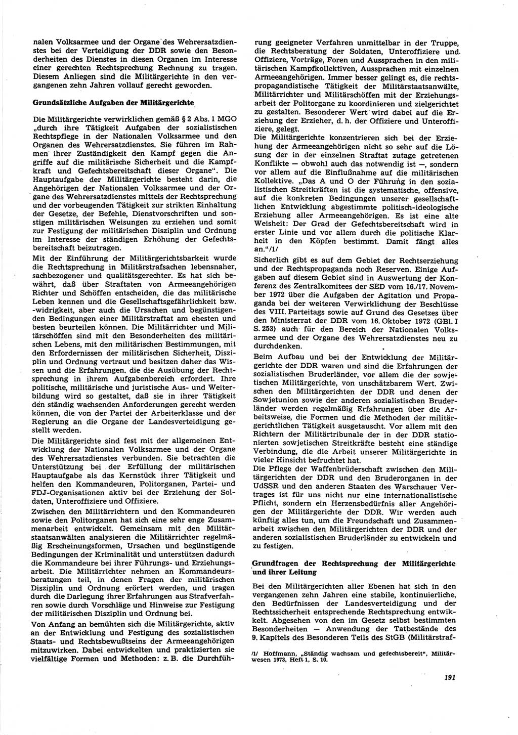 Neue Justiz (NJ), Zeitschrift für Recht und Rechtswissenschaft [Deutsche Demokratische Republik (DDR)], 27. Jahrgang 1973, Seite 191 (NJ DDR 1973, S. 191)