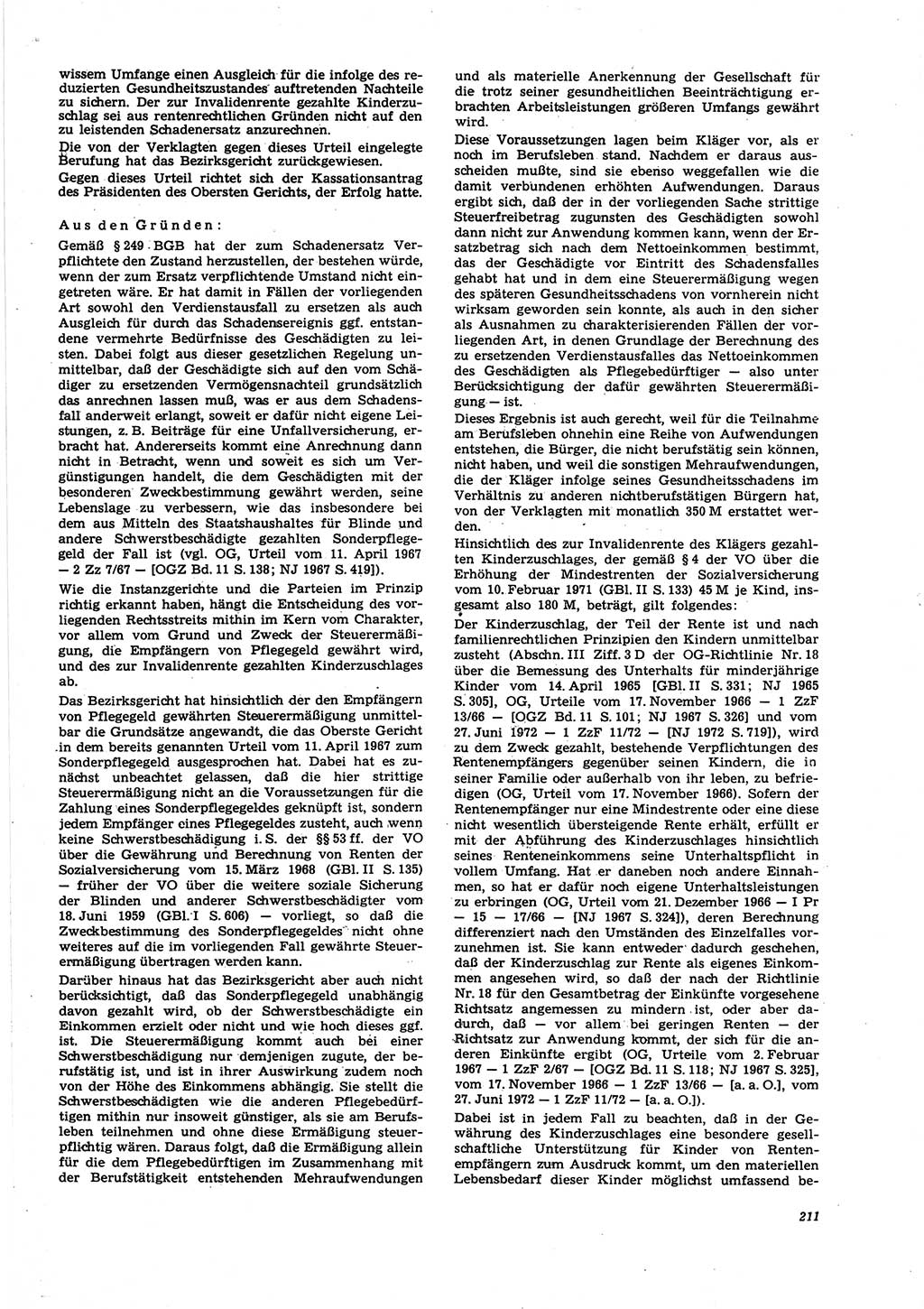 Neue Justiz (NJ), Zeitschrift für Recht und Rechtswissenschaft [Deutsche Demokratische Republik (DDR)], 27. Jahrgang 1973, Seite 211 (NJ DDR 1973, S. 211)