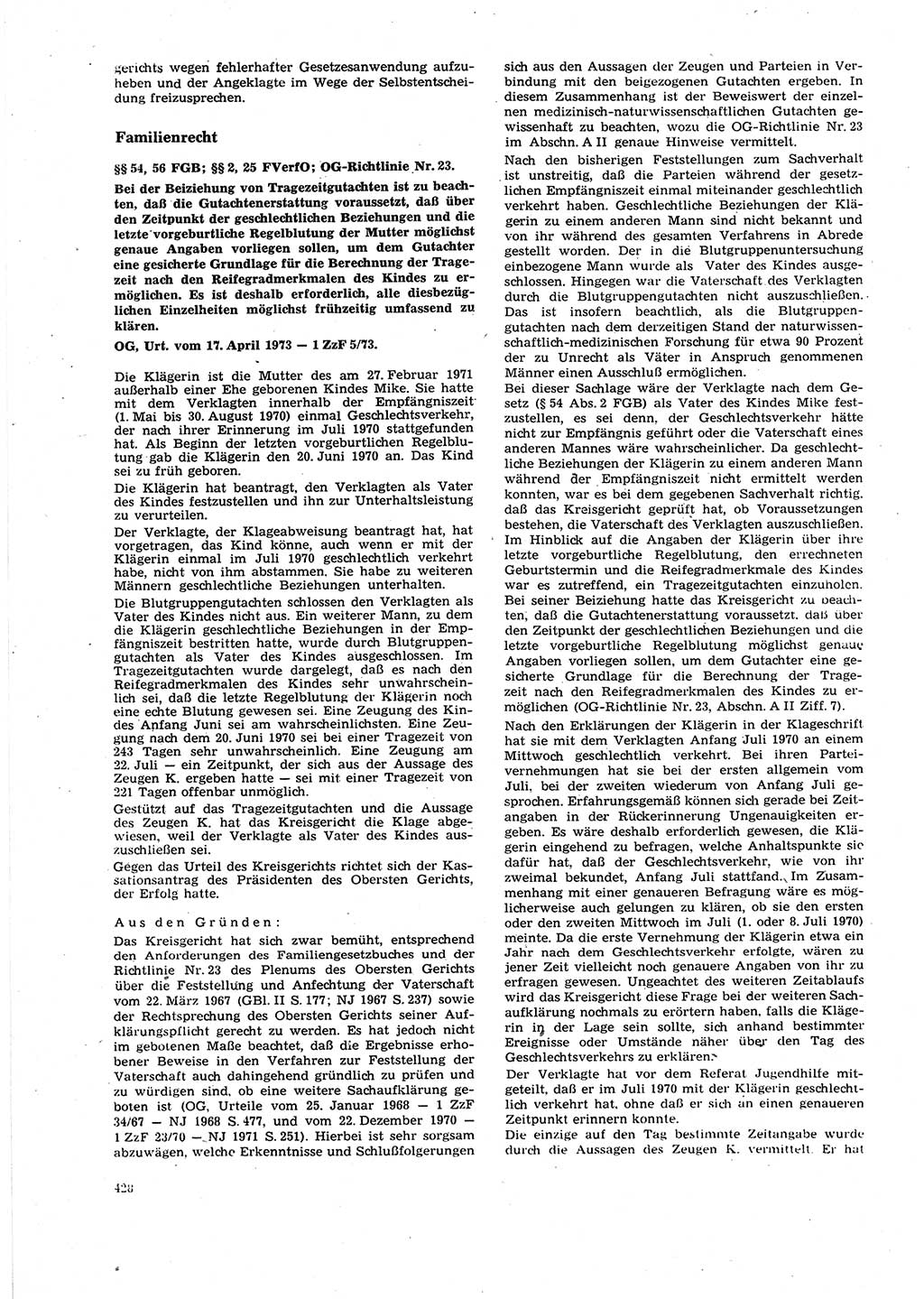 Neue Justiz (NJ), Zeitschrift für Recht und Rechtswissenschaft [Deutsche Demokratische Republik (DDR)], 27. Jahrgang 1973, Seite 428 (NJ DDR 1973, S. 428)