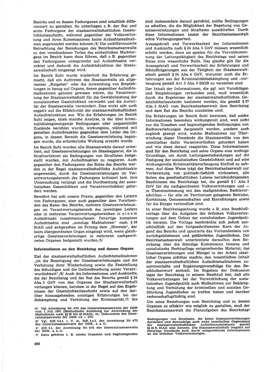 Neue Justiz (NJ), Zeitschrift für Recht und Rechtswissenschaft [Deutsche Demokratische Republik (DDR)], 27. Jahrgang 1973, Seite 496 (NJ DDR 1973, S. 496)