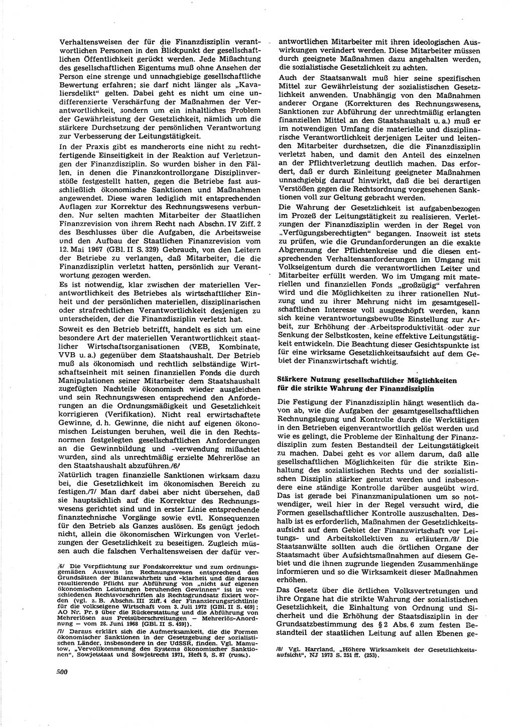 Neue Justiz (NJ), Zeitschrift für Recht und Rechtswissenschaft [Deutsche Demokratische Republik (DDR)], 27. Jahrgang 1973, Seite 500 (NJ DDR 1973, S. 500)