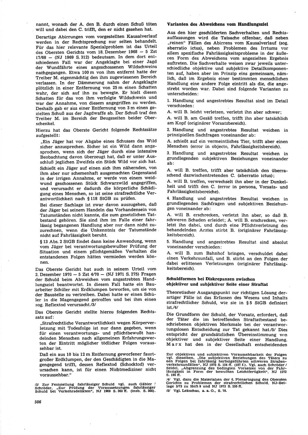 Neue Justiz (NJ), Zeitschrift für Recht und Rechtswissenschaft [Deutsche Demokratische Republik (DDR)], 27. Jahrgang 1973, Seite 506 (NJ DDR 1973, S. 506)