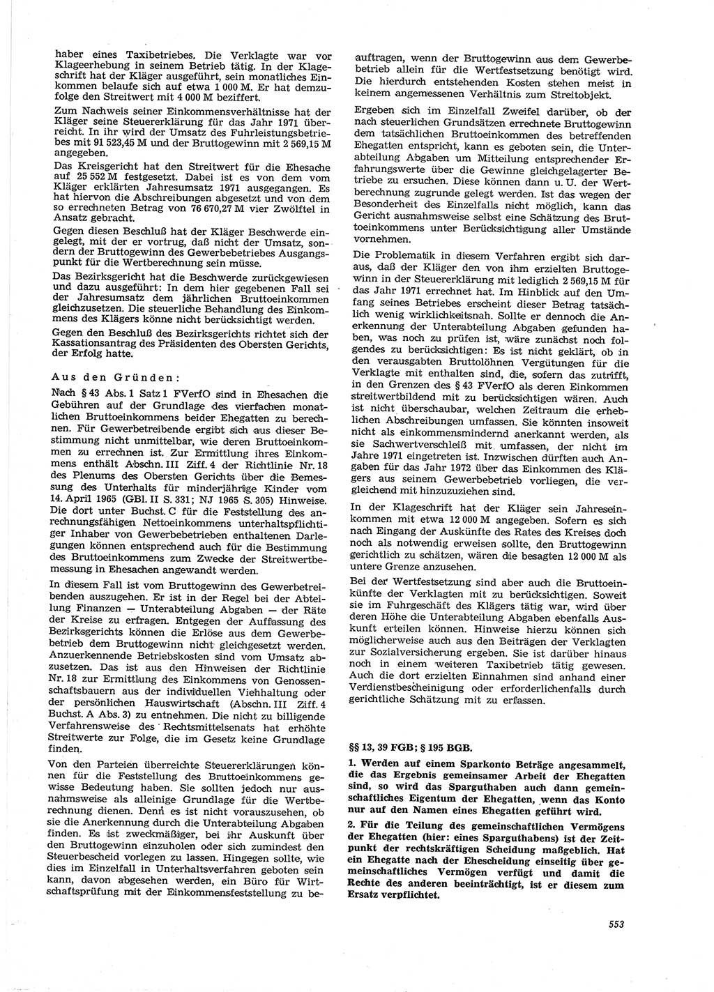 Neue Justiz (NJ), Zeitschrift für Recht und Rechtswissenschaft [Deutsche Demokratische Republik (DDR)], 27. Jahrgang 1973, Seite 553 (NJ DDR 1973, S. 553)