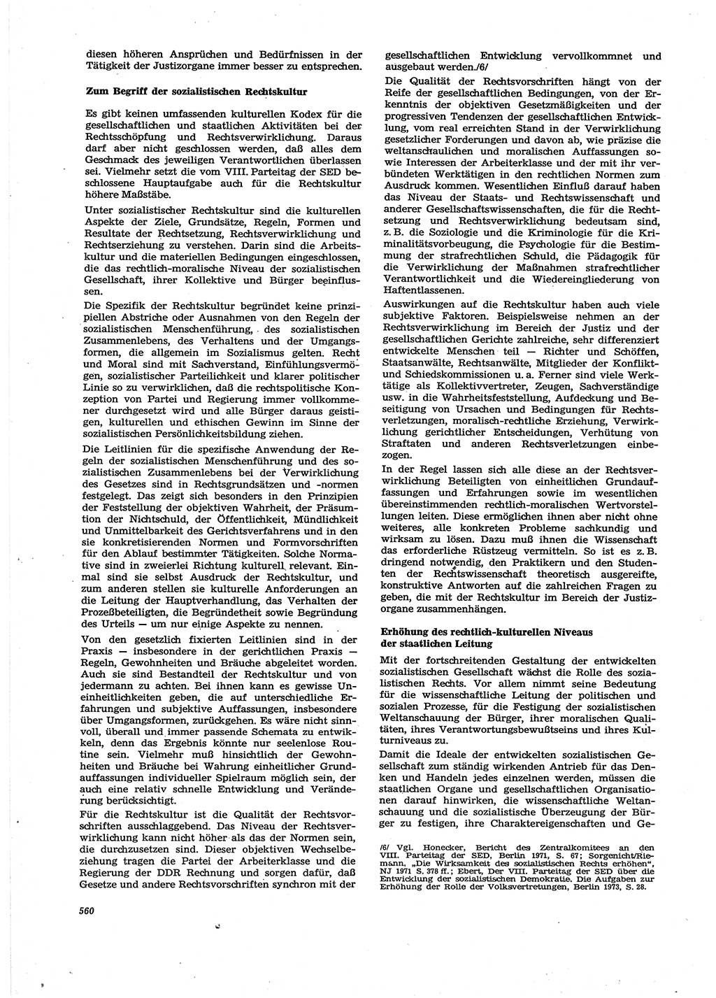 Neue Justiz (NJ), Zeitschrift für Recht und Rechtswissenschaft [Deutsche Demokratische Republik (DDR)], 27. Jahrgang 1973, Seite 560 (NJ DDR 1973, S. 560)