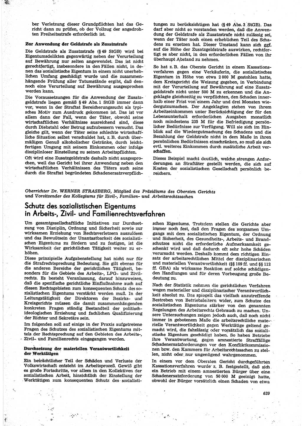 Neue Justiz (NJ), Zeitschrift für Recht und Rechtswissenschaft [Deutsche Demokratische Republik (DDR)], 27. Jahrgang 1973, Seite 639 (NJ DDR 1973, S. 639)