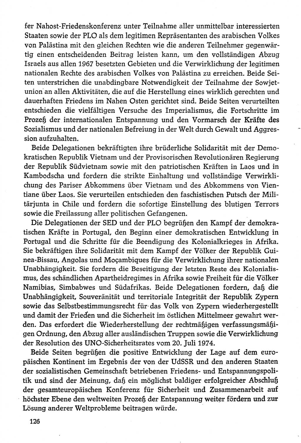 Dokumente der Sozialistischen Einheitspartei Deutschlands (SED) [Deutsche Demokratische Republik (DDR)] 1974-1975, Seite 126 (Dok. SED DDR 1978, Bd. ⅩⅤ, S. 126)