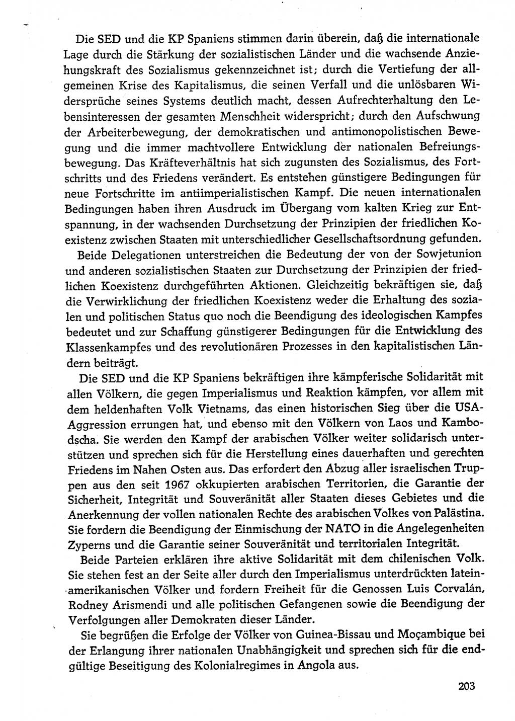 Dokumente der Sozialistischen Einheitspartei Deutschlands (SED) [Deutsche Demokratische Republik (DDR)] 1974-1975, Seite 203 (Dok. SED DDR 1978, Bd. ⅩⅤ, S. 203)