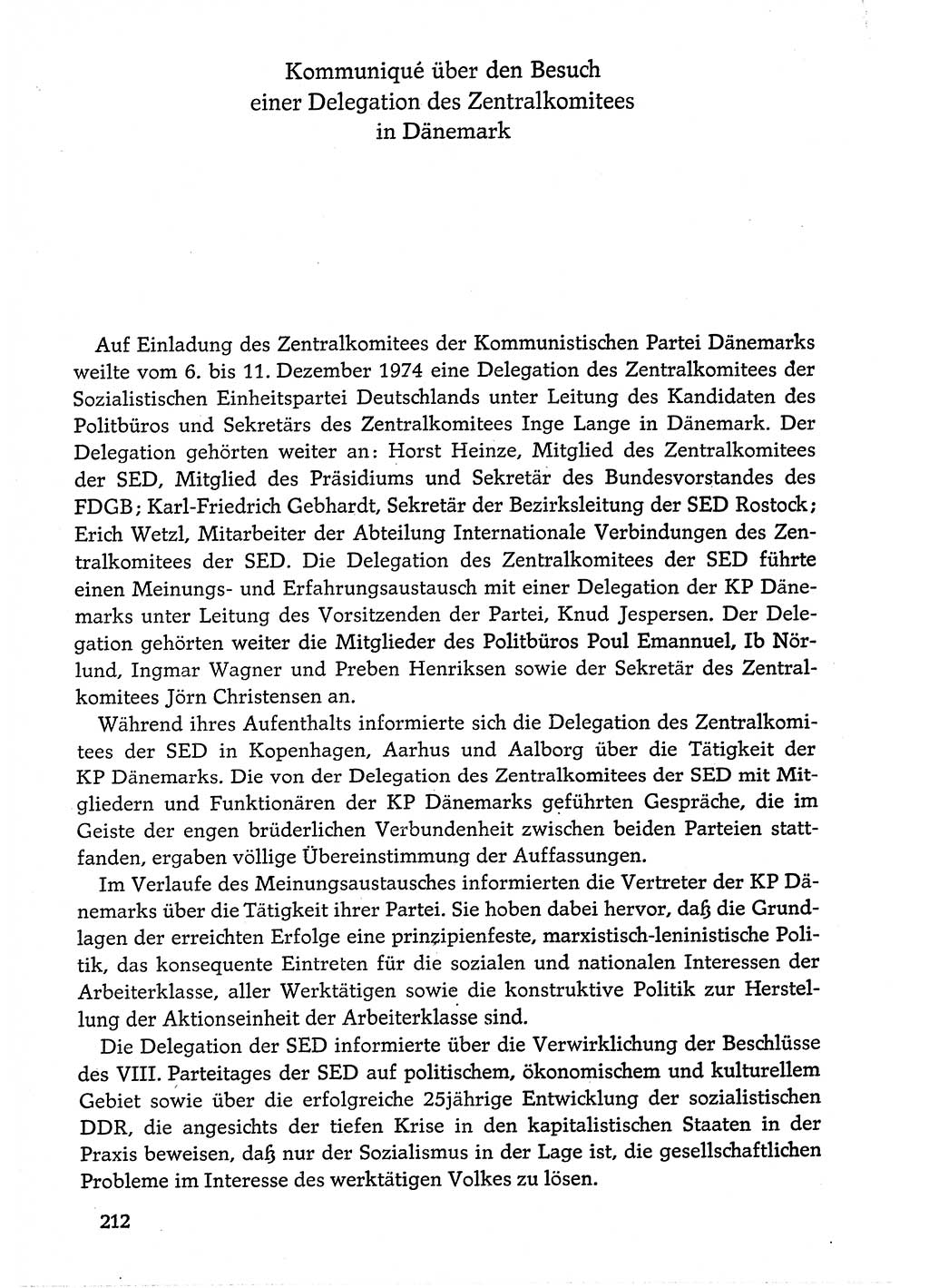 Dokumente der Sozialistischen Einheitspartei Deutschlands (SED) [Deutsche Demokratische Republik (DDR)] 1974-1975, Seite 212 (Dok. SED DDR 1978, Bd. ⅩⅤ, S. 212)