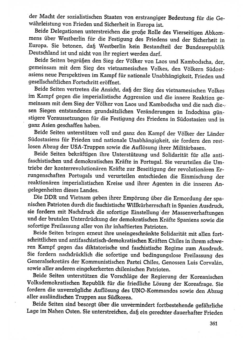 Dokumente der Sozialistischen Einheitspartei Deutschlands (SED) [Deutsche Demokratische Republik (DDR)] 1974-1975, Seite 361 (Dok. SED DDR 1978, Bd. ⅩⅤ, S. 361)
