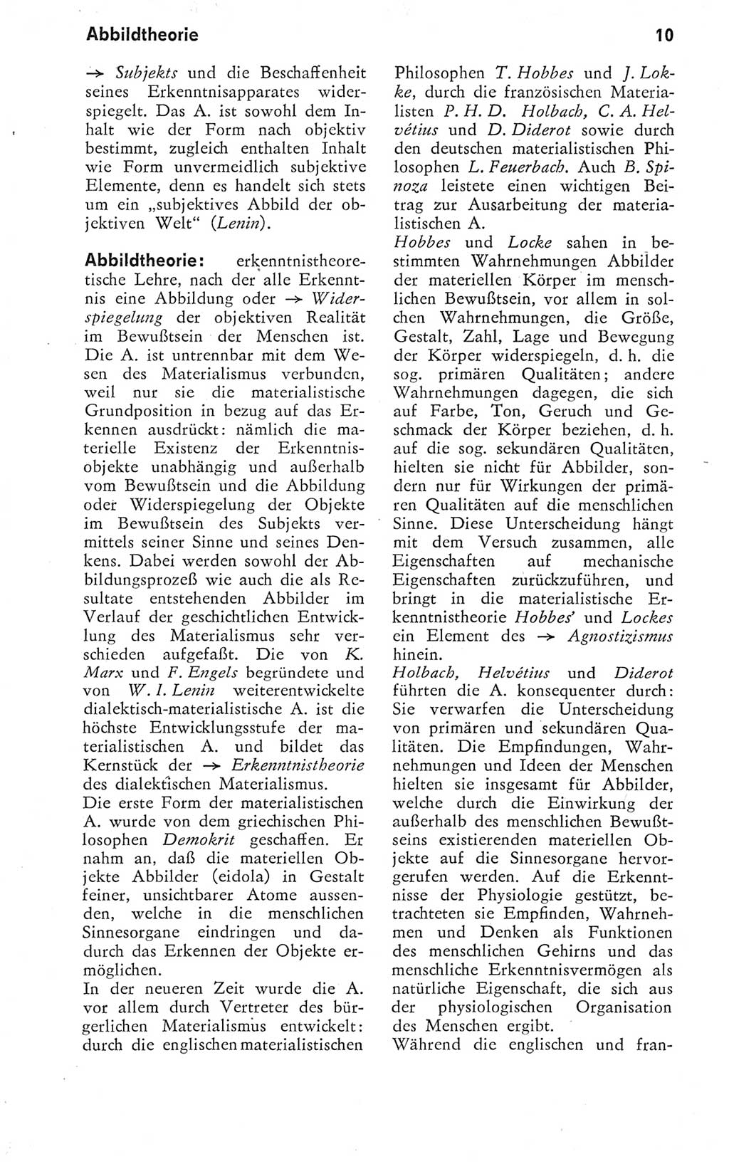 Kleines Wörterbuch der marxistisch-leninistischen Philosophie [Deutsche Demokratische Republik (DDR)] 1974, Seite 10 (Kl. Wb. ML Phil. DDR 1974, S. 10)