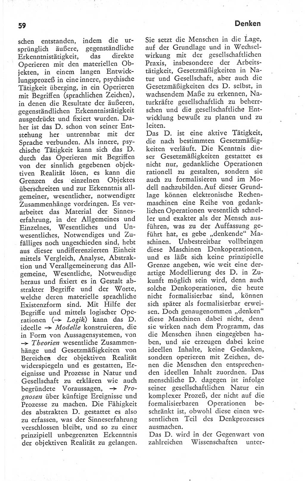 Kleines Wörterbuch der marxistisch-leninistischen Philosophie [Deutsche Demokratische Republik (DDR)] 1974, Seite 59 (Kl. Wb. ML Phil. DDR 1974, S. 59)