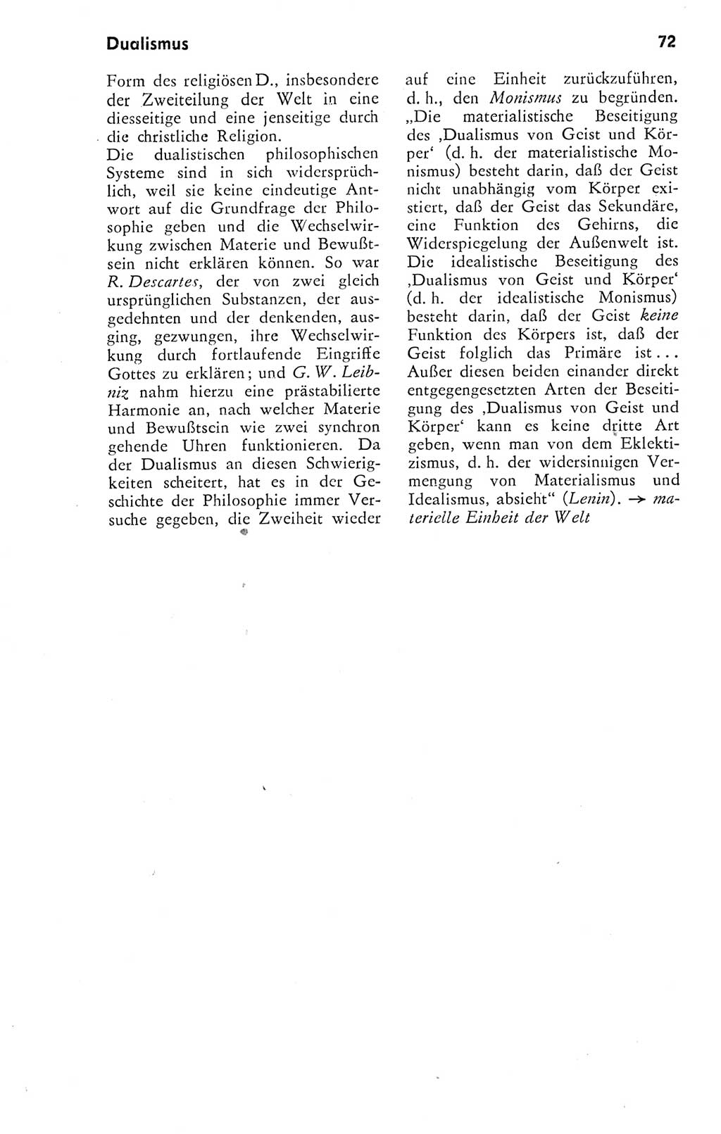 Kleines Wörterbuch der marxistisch-leninistischen Philosophie [Deutsche Demokratische Republik (DDR)] 1974, Seite 72 (Kl. Wb. ML Phil. DDR 1974, S. 72)