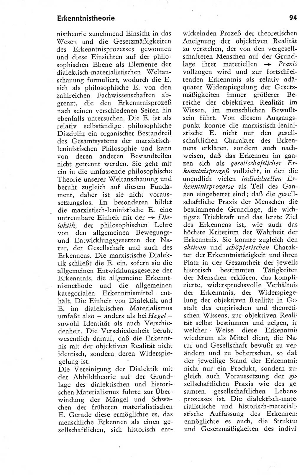 Kleines Wörterbuch der marxistisch-leninistischen Philosophie [Deutsche Demokratische Republik (DDR)] 1974, Seite 94 (Kl. Wb. ML Phil. DDR 1974, S. 94)