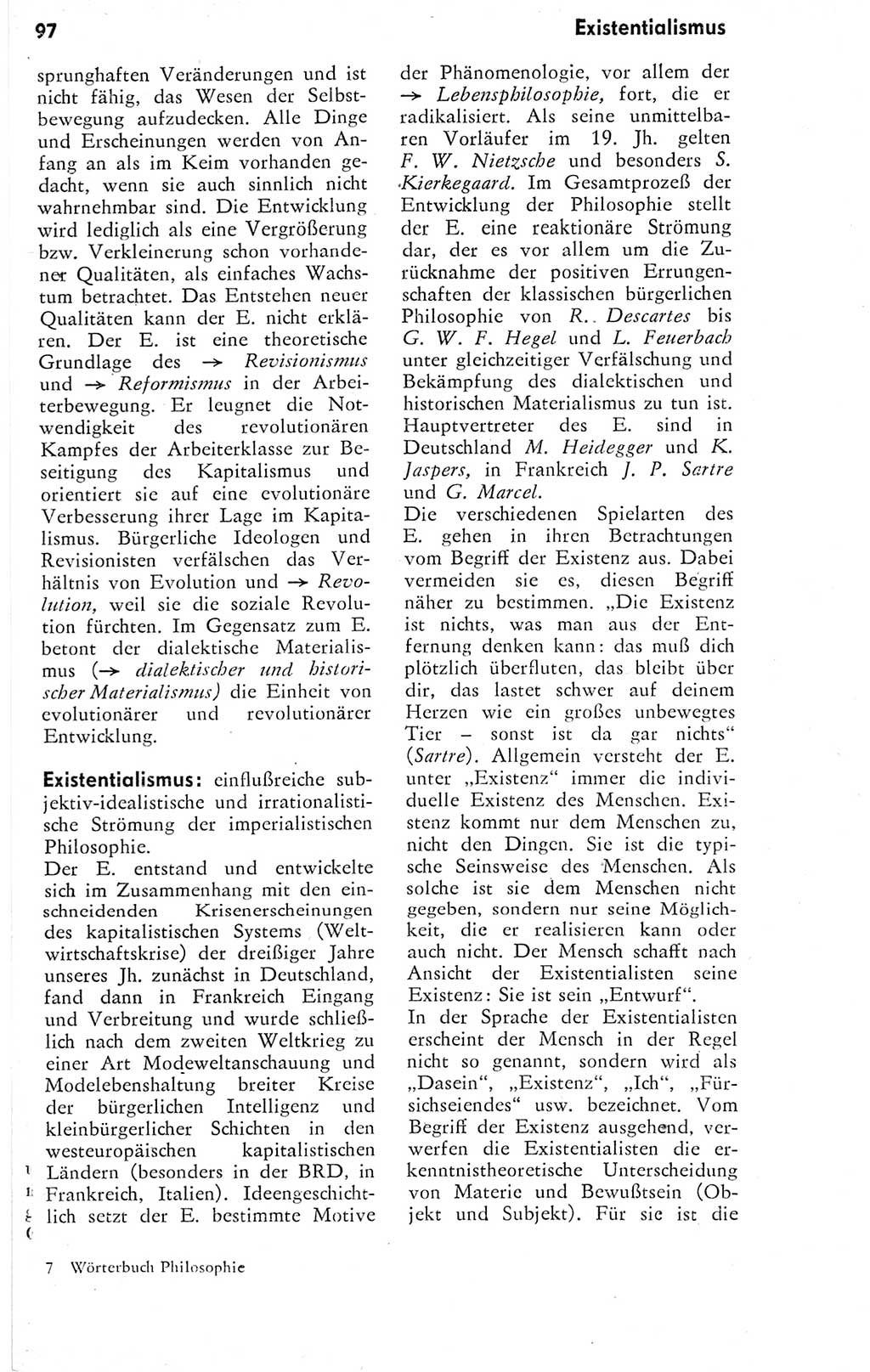 Kleines Wörterbuch der marxistisch-leninistischen Philosophie [Deutsche Demokratische Republik (DDR)] 1974, Seite 97 (Kl. Wb. ML Phil. DDR 1974, S. 97)