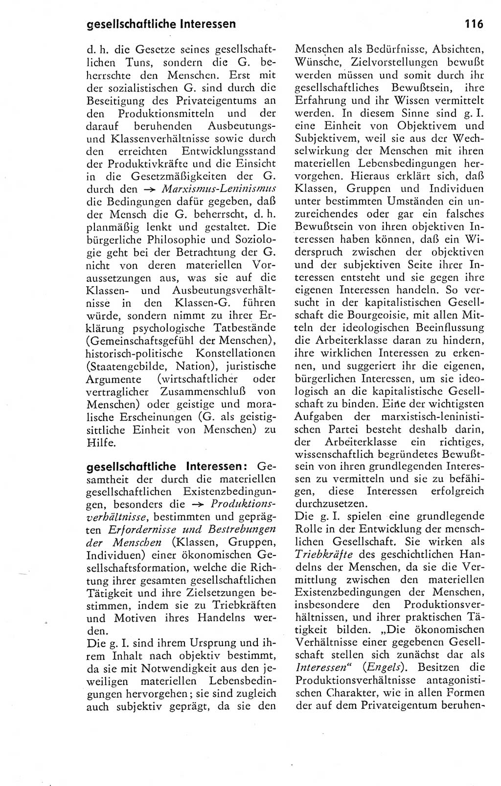 Kleines Wörterbuch der marxistisch-leninistischen Philosophie [Deutsche Demokratische Republik (DDR)] 1974, Seite 116 (Kl. Wb. ML Phil. DDR 1974, S. 116)