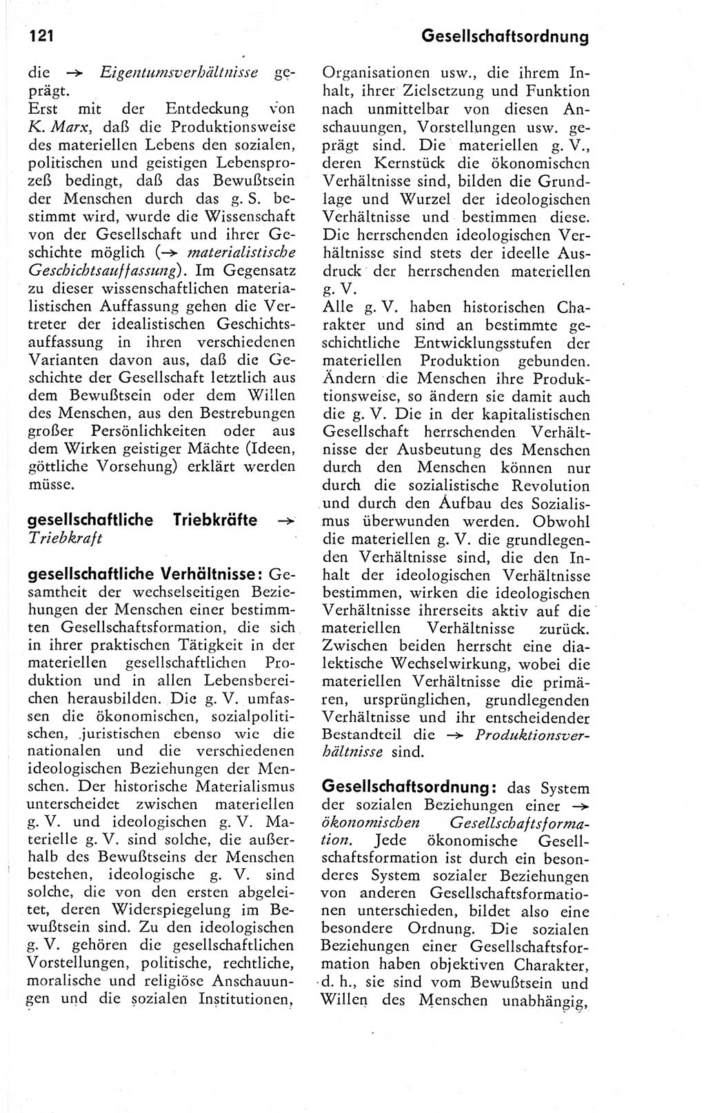 Kleines Wörterbuch der marxistisch-leninistischen Philosophie [Deutsche Demokratische Republik (DDR)] 1974, Seite 121 (Kl. Wb. ML Phil. DDR 1974, S. 121)