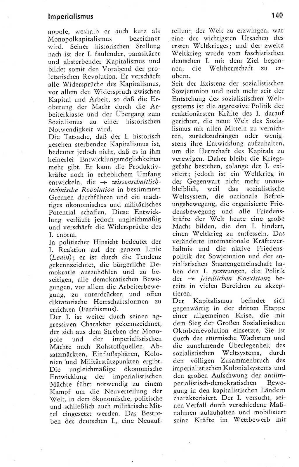 Kleines Wörterbuch der marxistisch-leninistischen Philosophie [Deutsche Demokratische Republik (DDR)] 1974, Seite 140 (Kl. Wb. ML Phil. DDR 1974, S. 140)