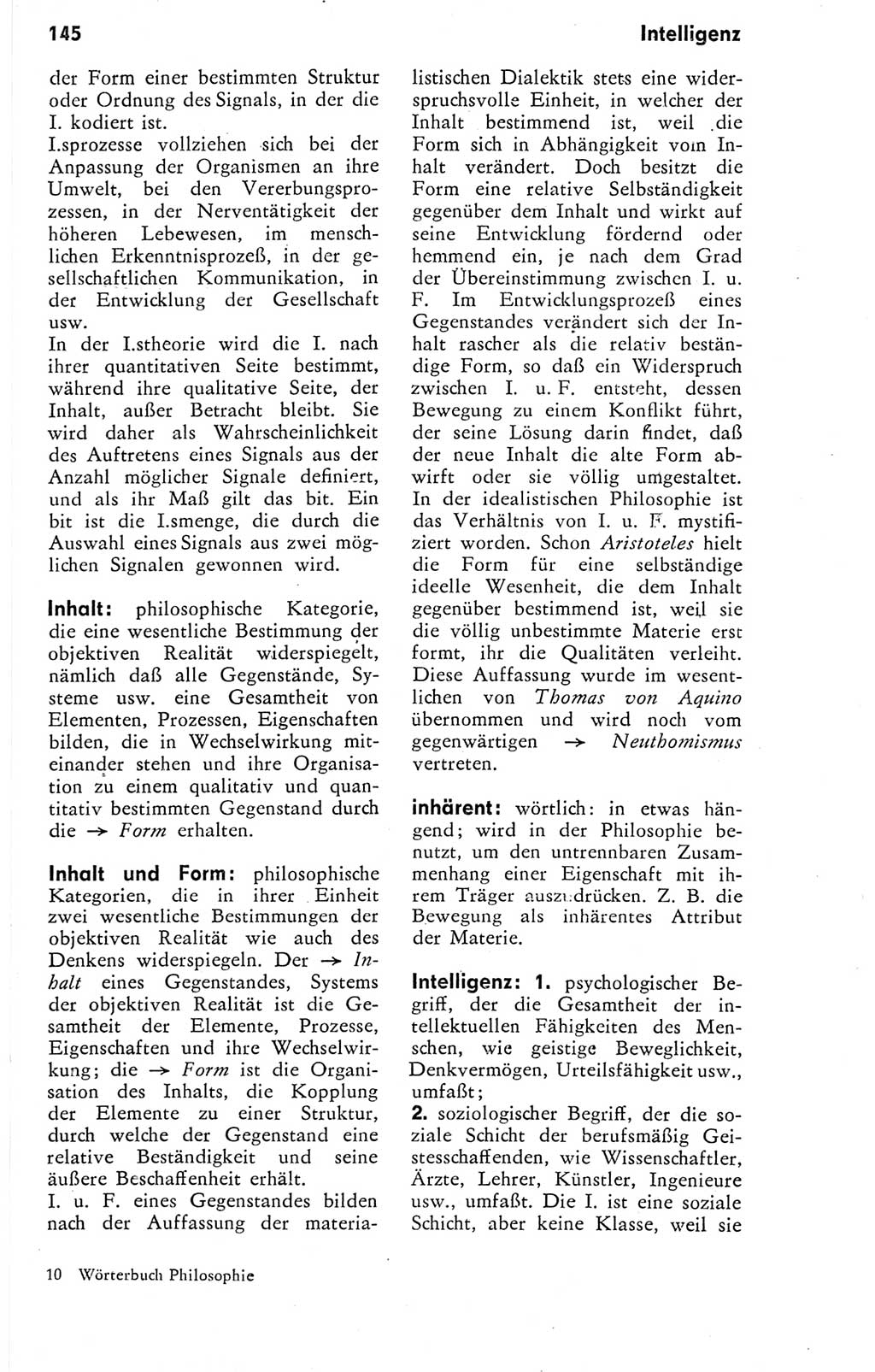 Kleines Wörterbuch der marxistisch-leninistischen Philosophie [Deutsche Demokratische Republik (DDR)] 1974, Seite 145 (Kl. Wb. ML Phil. DDR 1974, S. 145)