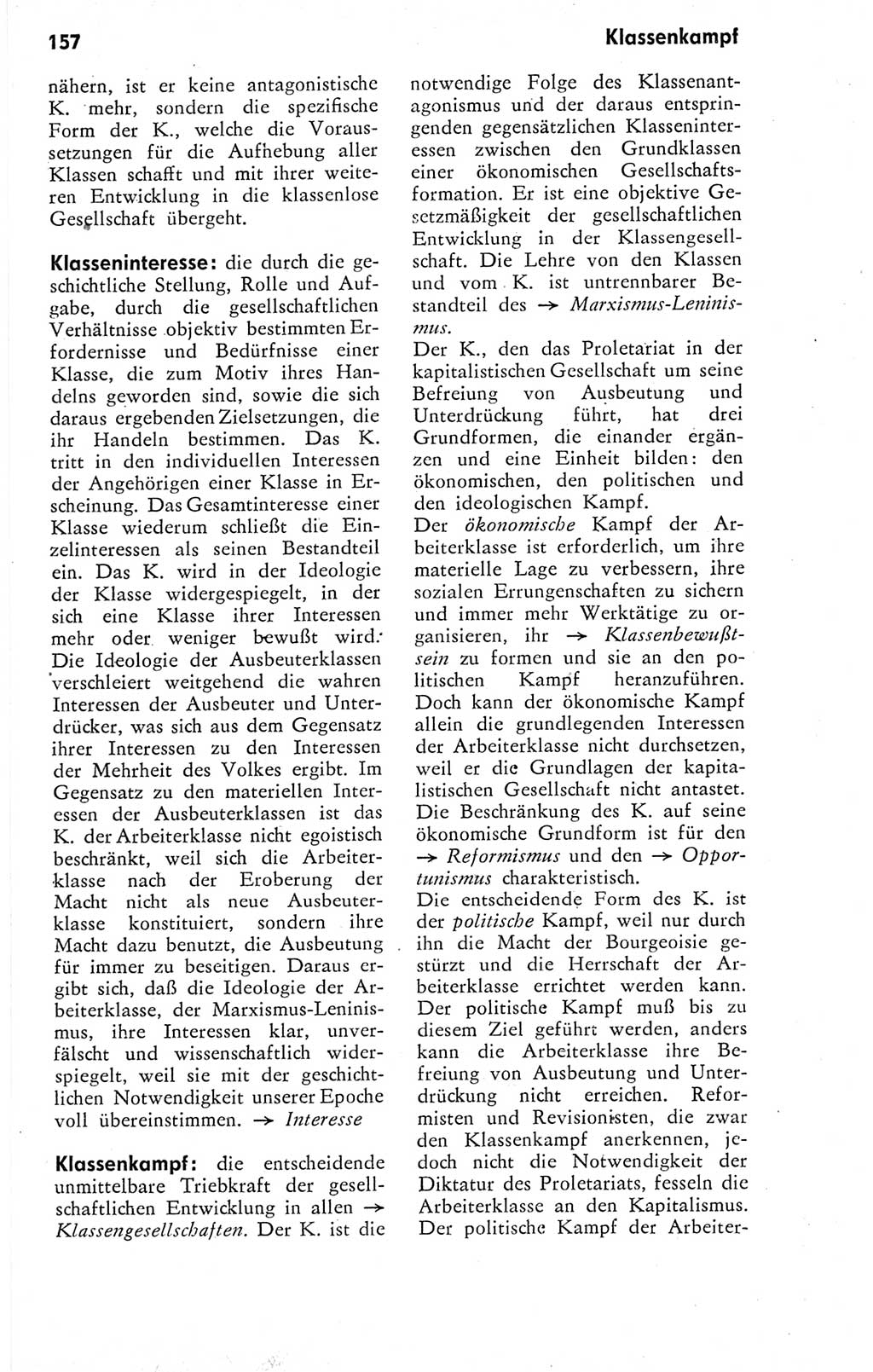 Kleines Wörterbuch der marxistisch-leninistischen Philosophie [Deutsche Demokratische Republik (DDR)] 1974, Seite 157 (Kl. Wb. ML Phil. DDR 1974, S. 157)