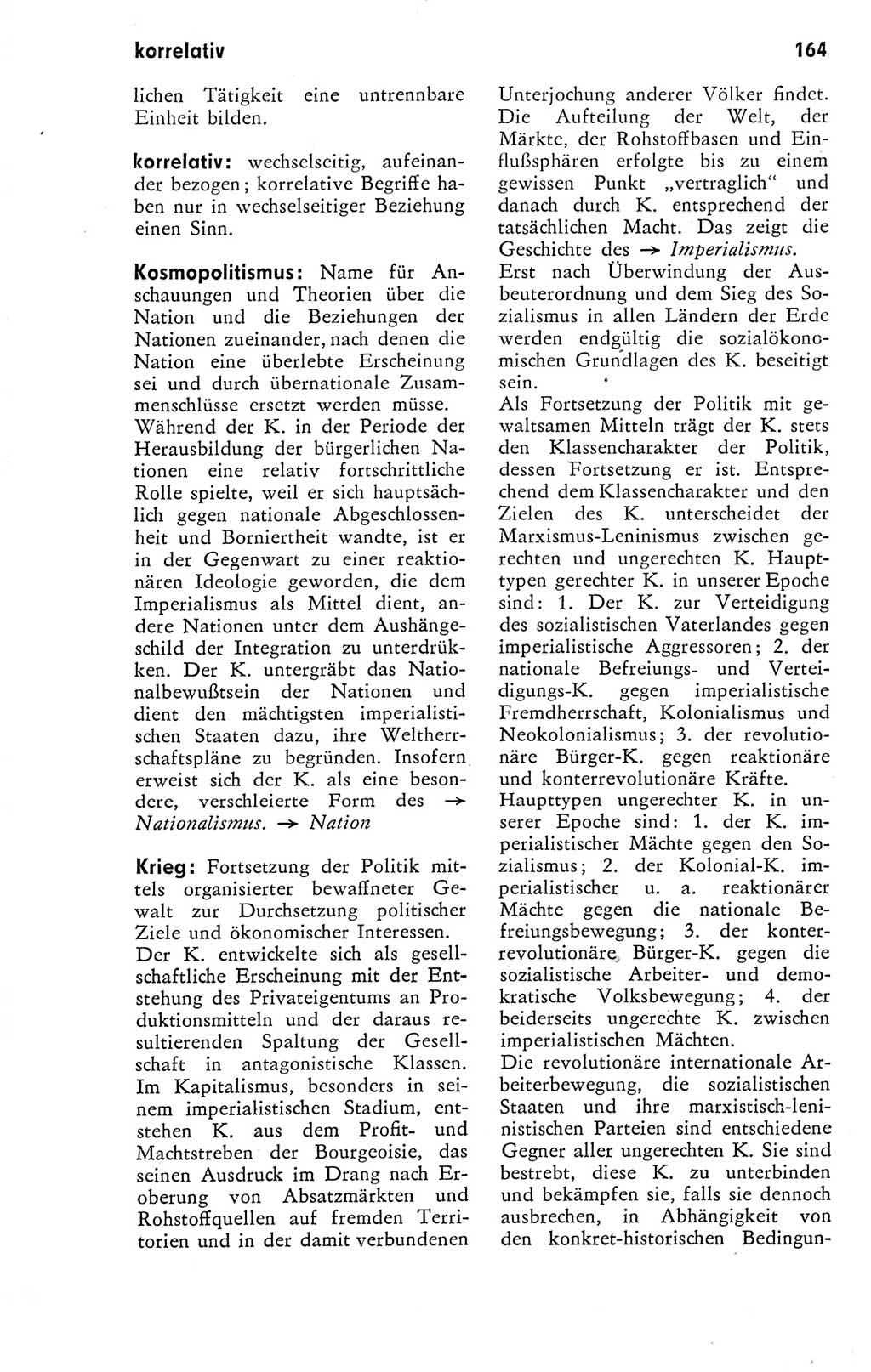 Kleines Wörterbuch der marxistisch-leninistischen Philosophie [Deutsche Demokratische Republik (DDR)] 1974, Seite 164 (Kl. Wb. ML Phil. DDR 1974, S. 164)