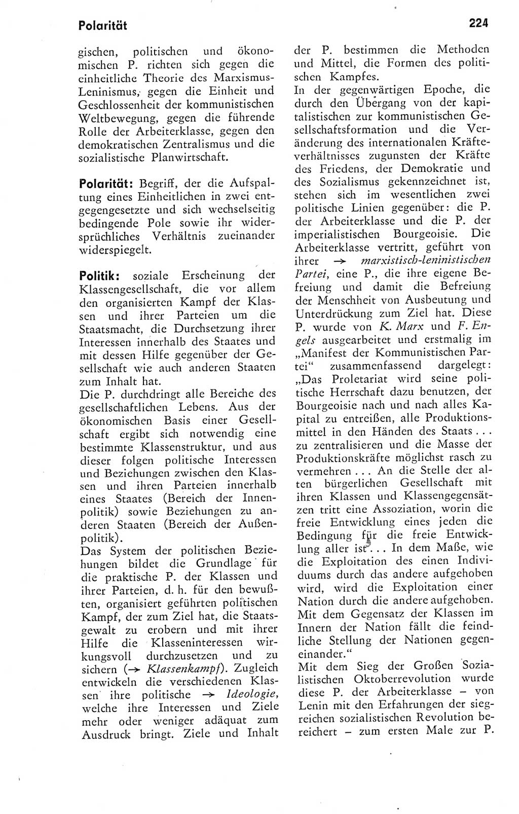 Kleines Wörterbuch der marxistisch-leninistischen Philosophie [Deutsche Demokratische Republik (DDR)] 1974, Seite 224 (Kl. Wb. ML Phil. DDR 1974, S. 224)