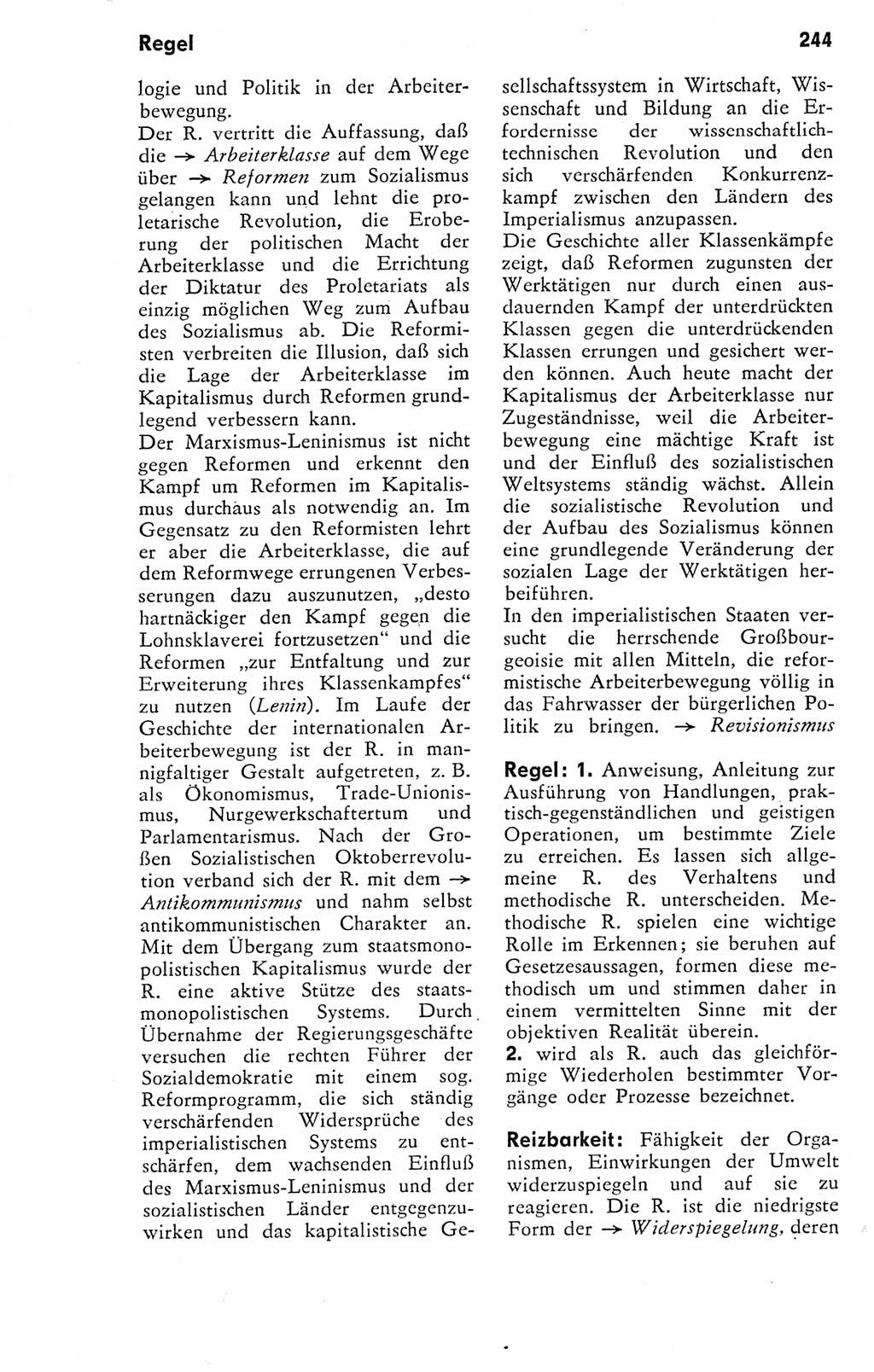 Kleines Wörterbuch der marxistisch-leninistischen Philosophie [Deutsche Demokratische Republik (DDR)] 1974, Seite 244 (Kl. Wb. ML Phil. DDR 1974, S. 244)