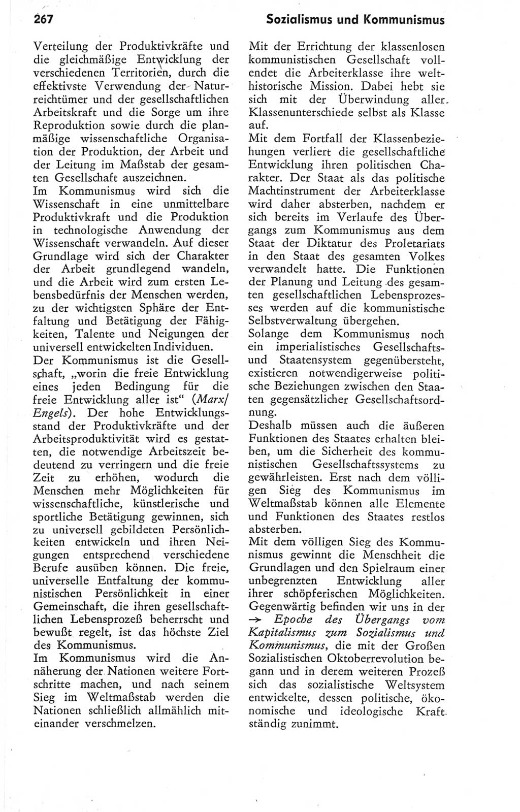 Kleines Wörterbuch der marxistisch-leninistischen Philosophie [Deutsche Demokratische Republik (DDR)] 1974, Seite 267 (Kl. Wb. ML Phil. DDR 1974, S. 267)