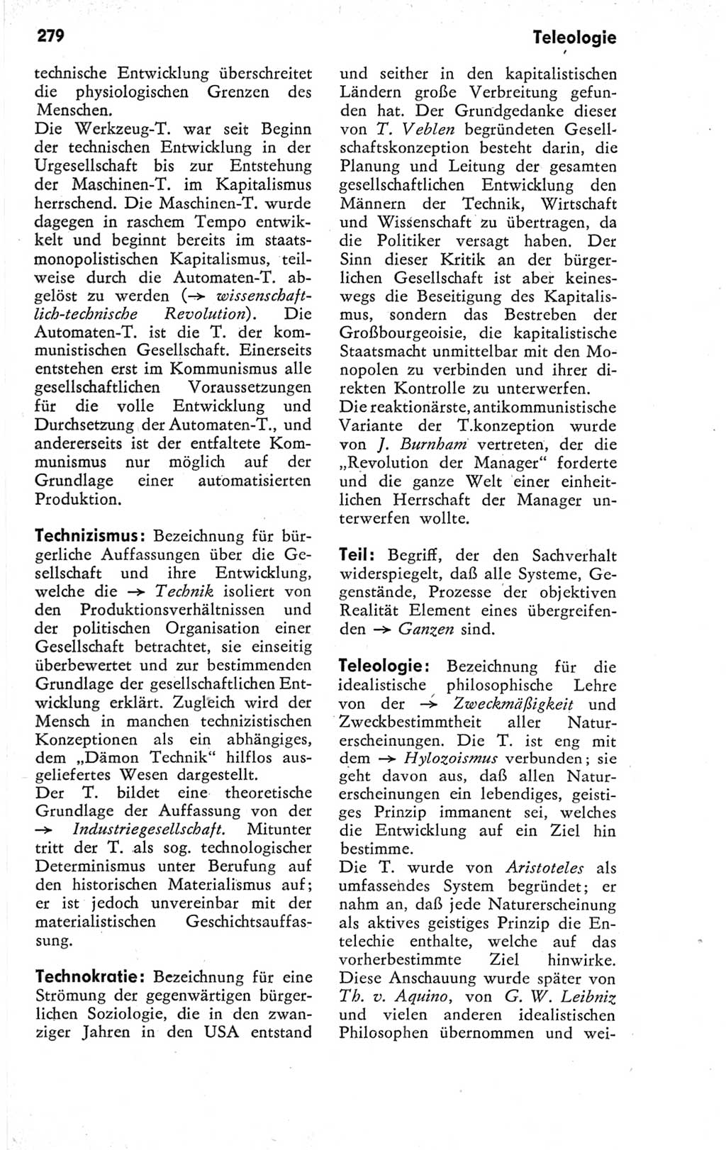 Kleines Wörterbuch der marxistisch-leninistischen Philosophie [Deutsche Demokratische Republik (DDR)] 1974, Seite 279 (Kl. Wb. ML Phil. DDR 1974, S. 279)