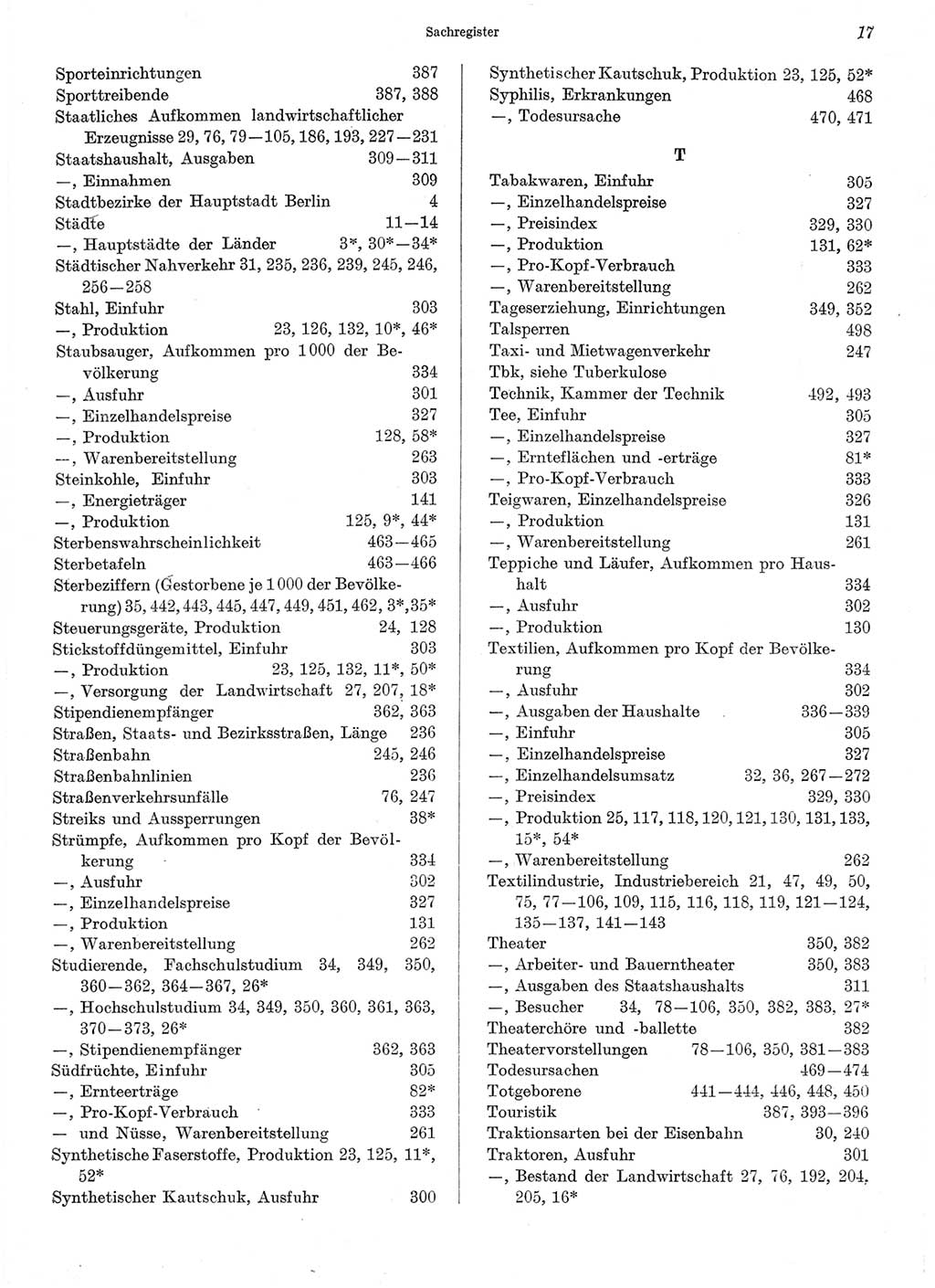 Statistisches Jahrbuch der Deutschen Demokratischen Republik (DDR) 1974, Seite 17 (Stat. Jb. DDR 1974, S. 17)