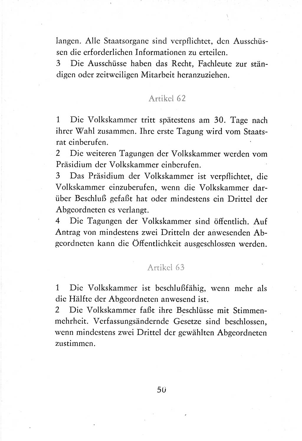 Verfassung der Deutschen Demokratischen Republik (DDR) vom 7. Oktober 1974, Seite 50 (Verf. DDR 1974, S. 50)