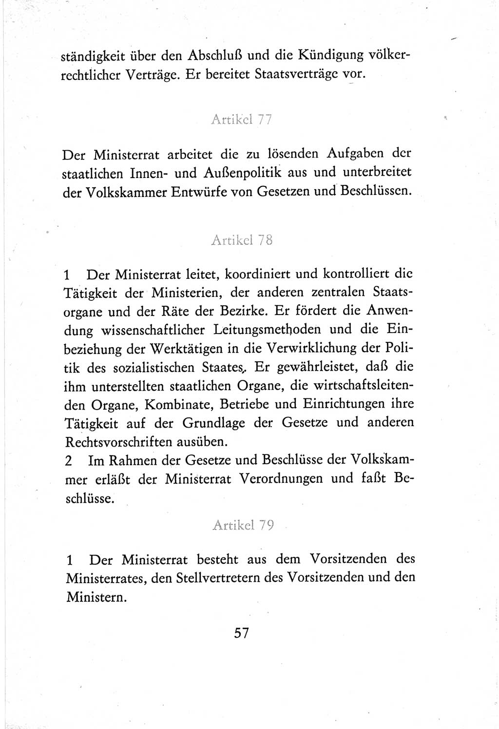 Verfassung der Deutschen Demokratischen Republik (DDR) vom 7. Oktober 1974, Seite 57 (Verf. DDR 1974, S. 57)