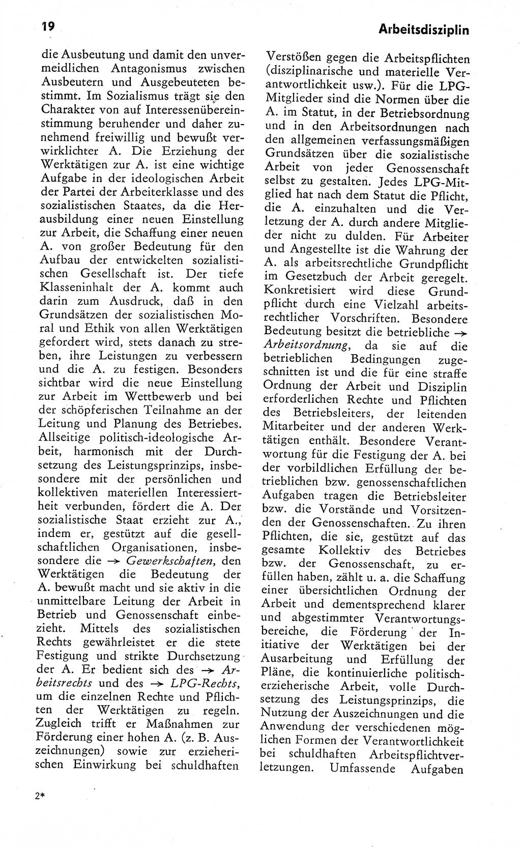 Wörterbuch zum sozialistischen Staat [Deutsche Demokratische Republik (DDR)] 1974, Seite 19 (Wb. soz. St. DDR 1974, S. 19)