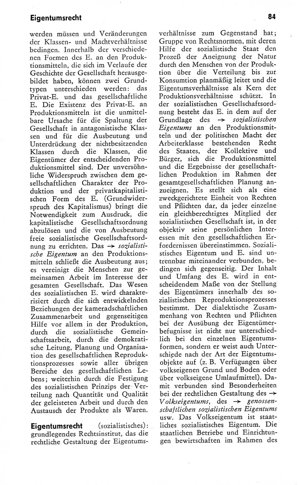 Wörterbuch zum sozialistischen Staat [Deutsche Demokratische Republik (DDR)] 1974, Seite 84 (Wb. soz. St. DDR 1974, S. 84)