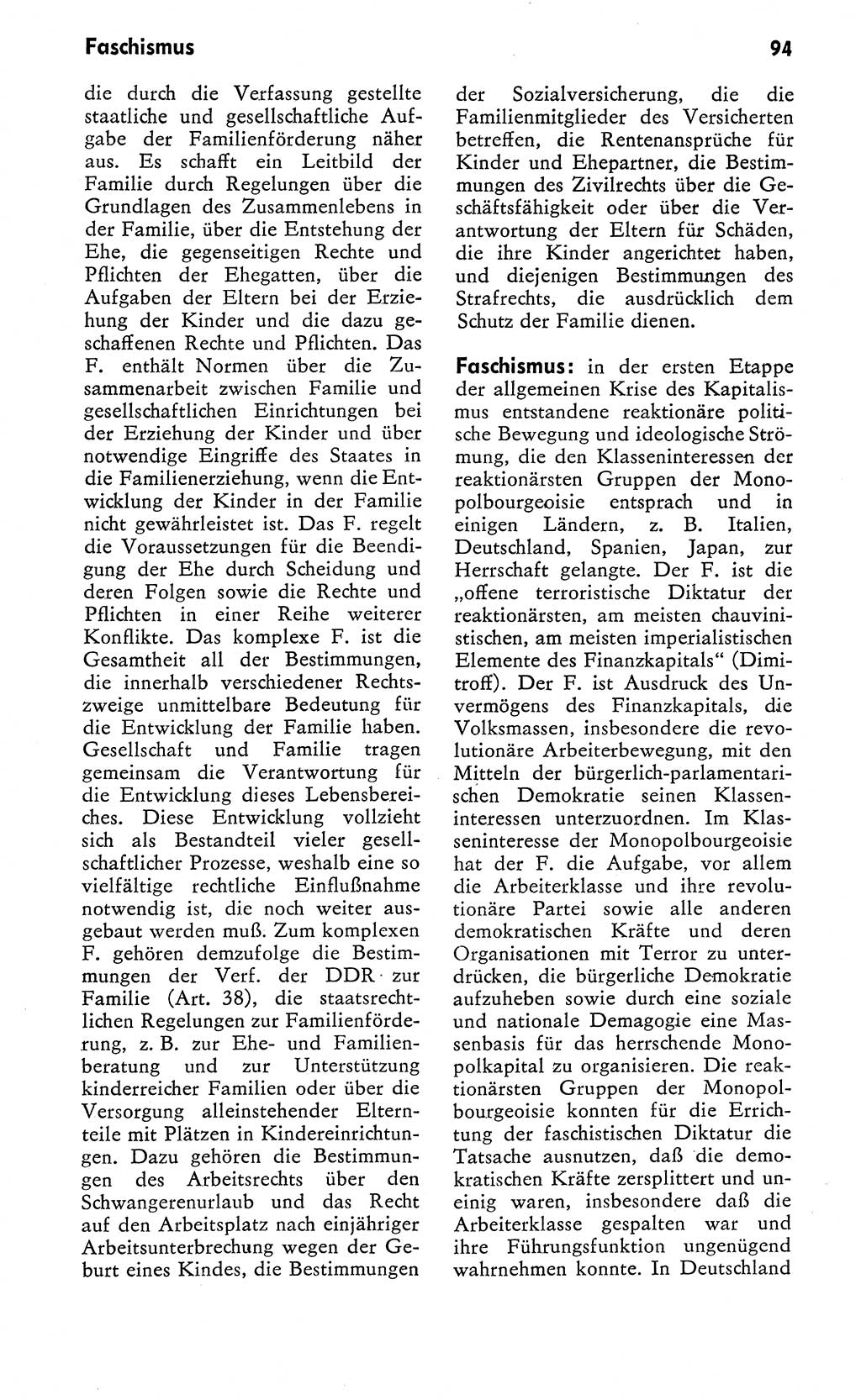 Wörterbuch zum sozialistischen Staat [Deutsche Demokratische Republik (DDR)] 1974, Seite 94 (Wb. soz. St. DDR 1974, S. 94)